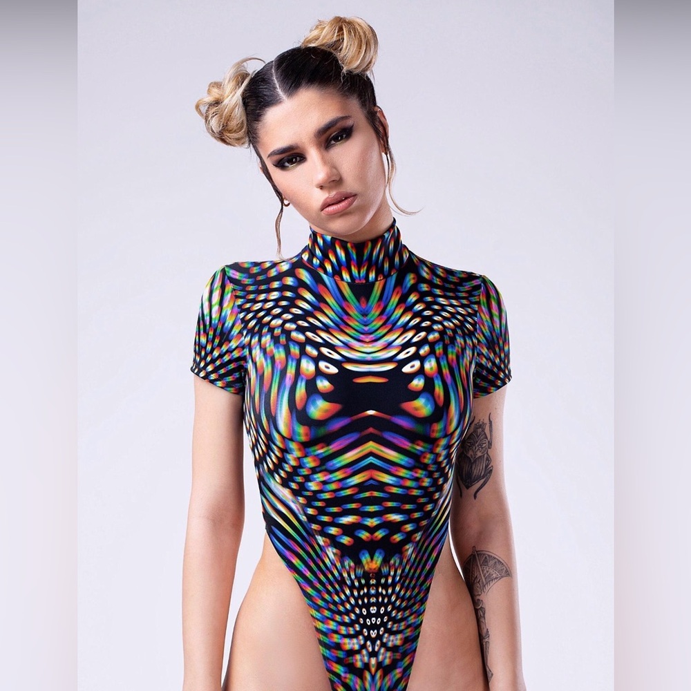 Badinka Rave Pulsar Cutout Back Bodysuit